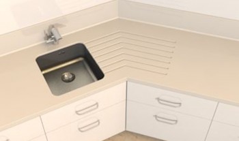 Drainer Groove. Pia rebaixada por CNC.